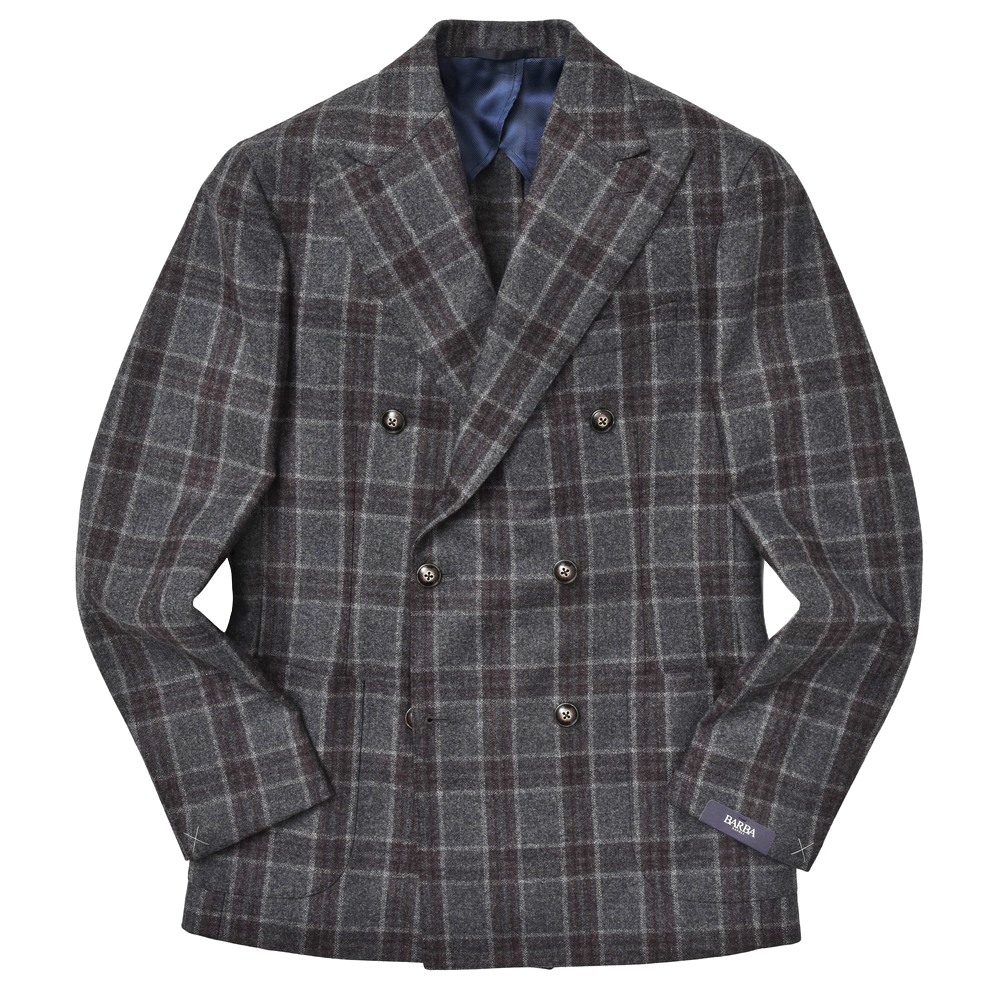 BARBA（バルバ）ウールフランネルタータンチェック6Bダブルジャケット GMDP/7320001 17072014022｜guji online  shop（グジ オンラインショップ）