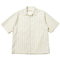MARNI（マルニ）ウールフレスコストライプオープンカラーS/Sシャツ 