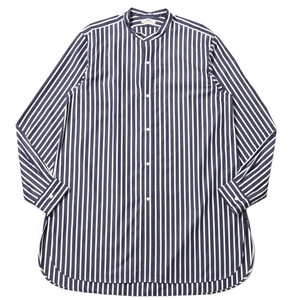HEUGN Stripe Rod コットンロンドンストライプバンドカラーシャツ