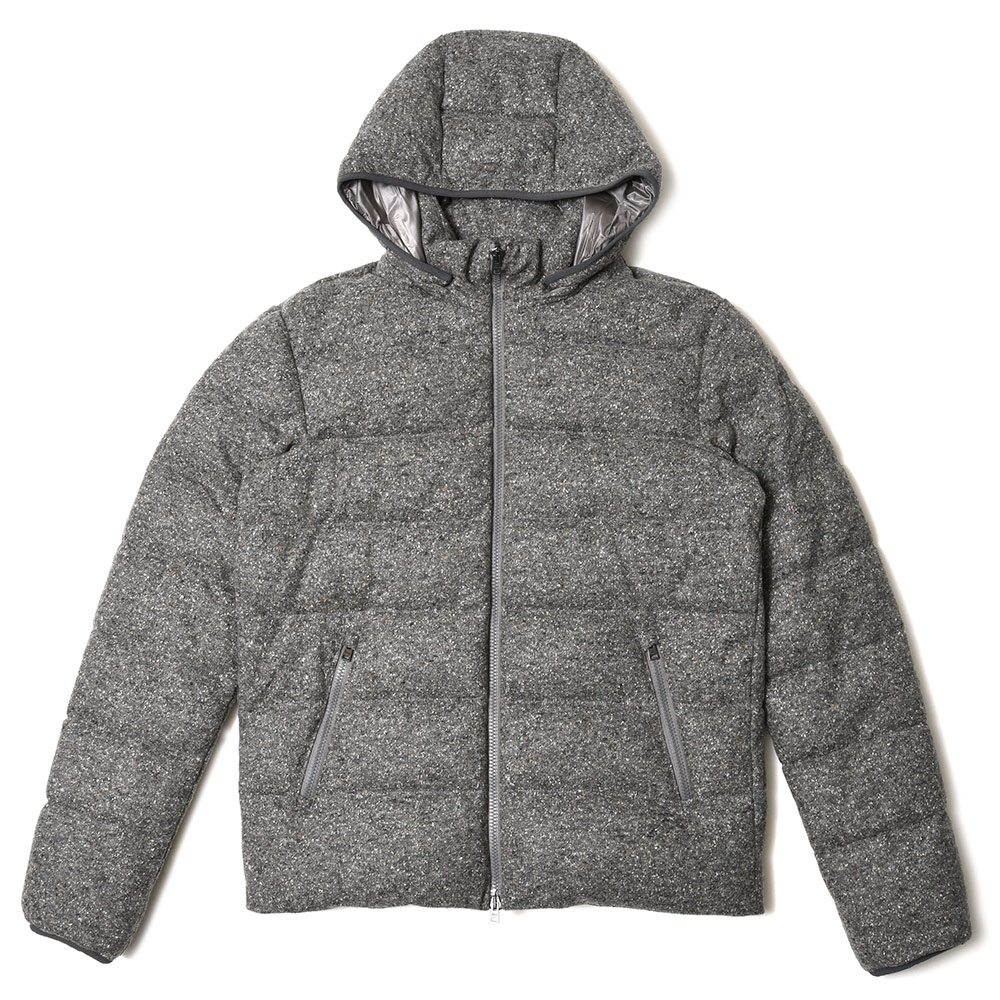 HERNO（ヘルノ）RESORTリゾート ウールナイロンシルクネップジャージフーディーダウンブルゾン PI00084UR-33337 ...