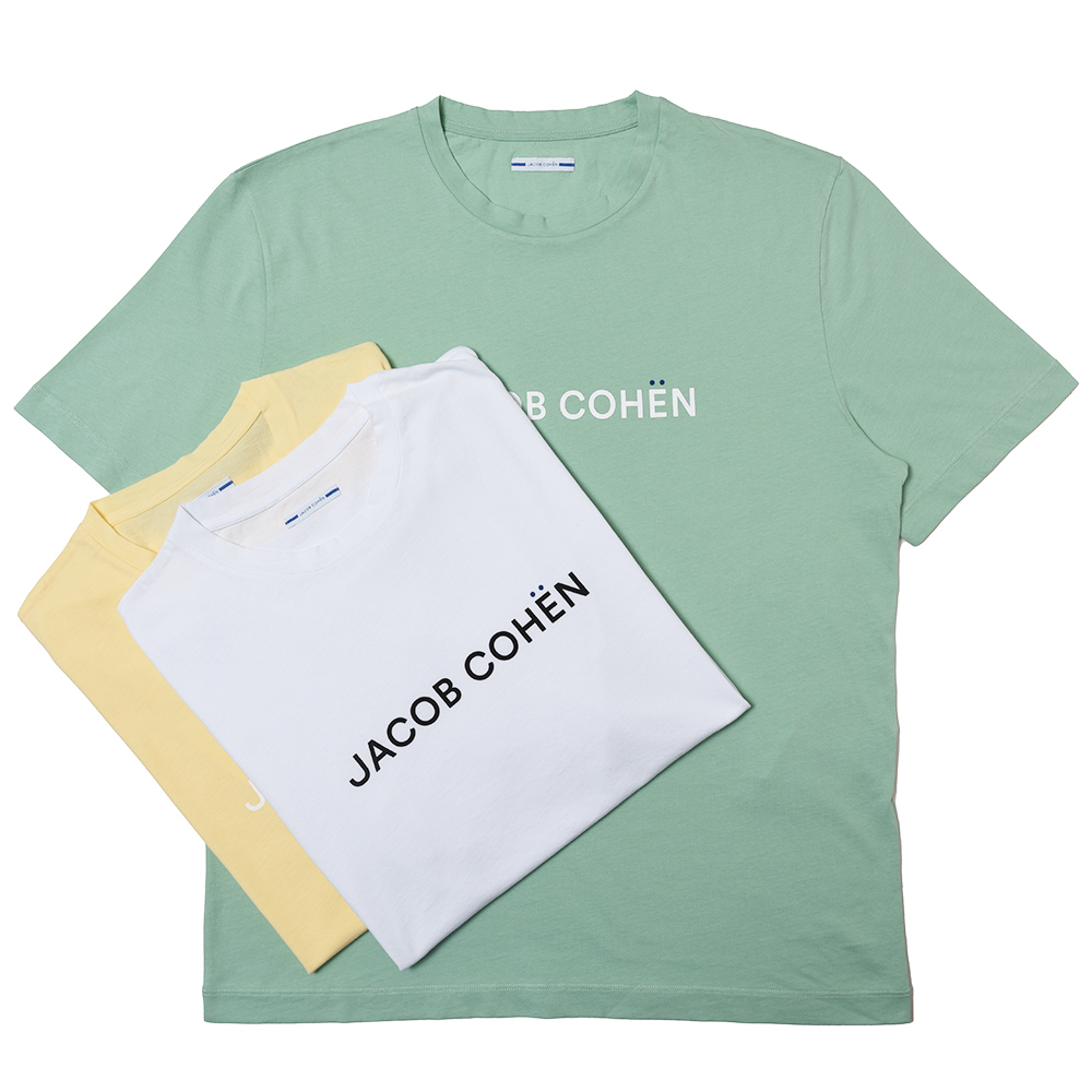 JACOB COHEN（ヤコブコーエン）コットンクルーネックS/S ロゴ