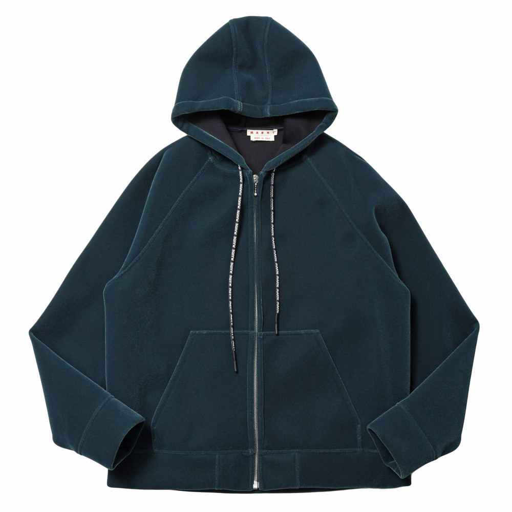MARNI（マルニ）レーヨンスポンジジャージジップアップフーディ