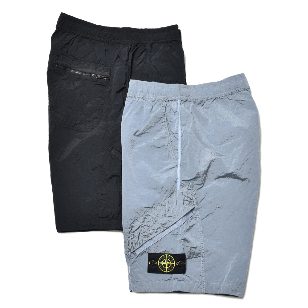 STONE ISLAND(ストーンアイランド)ガーメントダイナイロンメタルシャーリングカーゴショーツ 80-15L-17-19  13141400198｜guji online shop（グジ オンラインショップ）