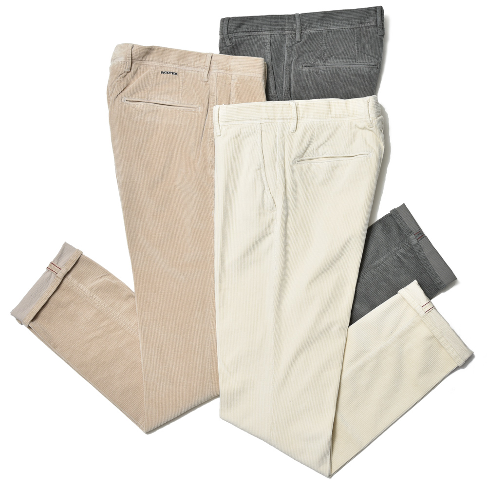 INCOTEX SLACKS（インコテックス スラックス）SLIM FIT ウォッシュドストレッチコットンコーデュロイテーパードパンツ  18S100-4687A/21564 13046006052｜guji online shop（グジ オンラインショップ）