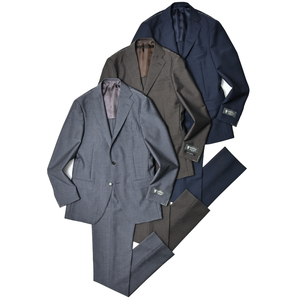 guji（グジ）<br>SUPER BRIOスーパーブリオ キッドモヘアウール3B1プリーツソリッドスーツ(MADE BY RING JACKET / DORMEUILファブリック)【春/夏】17151200028