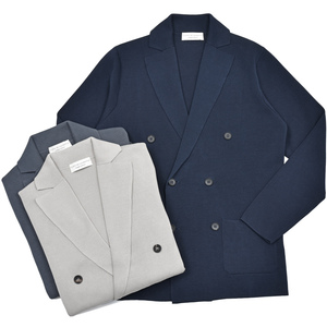 FILIPPO DE LAURENTIIS（フィリッポ デ ローレンティス）<br>コットンミラノリブ6Bダブルニットジャケット RJMLDPT10 16051001109