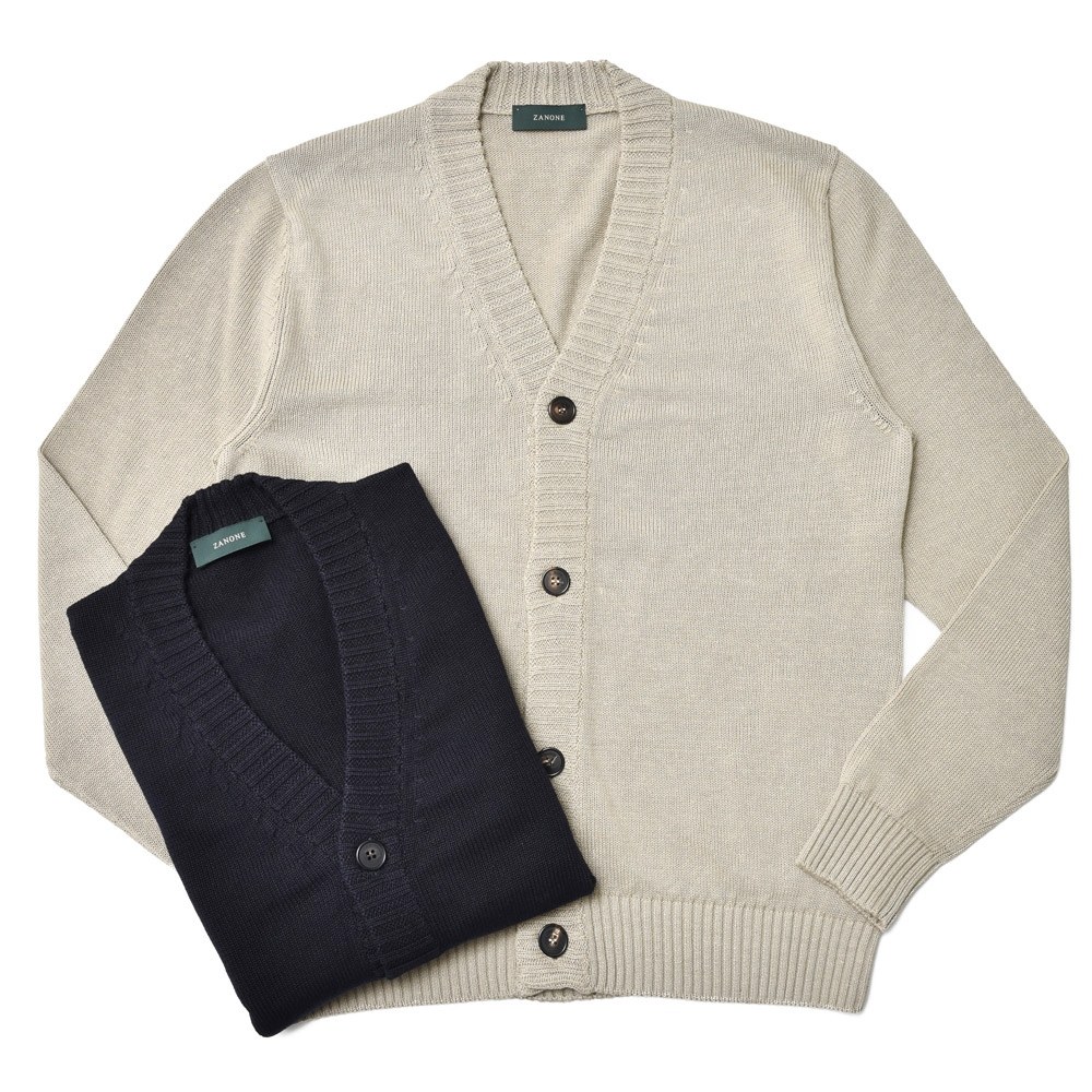 ZANONE（ザノーネ）7ゲージリネンコットンニットカーディガン
