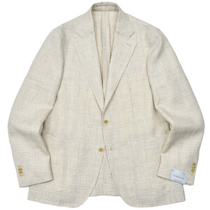 CARUSO（カルーゾ）<br>BUTTERFLYバタフライ リネンウールライトツィードグレンチェック2Bジャケット FLY2CM204Z 17051005025