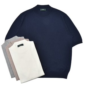 ZANONE（ザノーネ）<br>12ゲージコットンクレープS/Sモックネックニット LUPETTO MC/REGULAR FIT/810118/ZY318/36401 16055001052