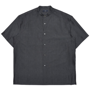 YLEVE（イレーヴ）<br>シルクシャンブレーS/Sバンドカラーシャツ 170-5150090 11051003204