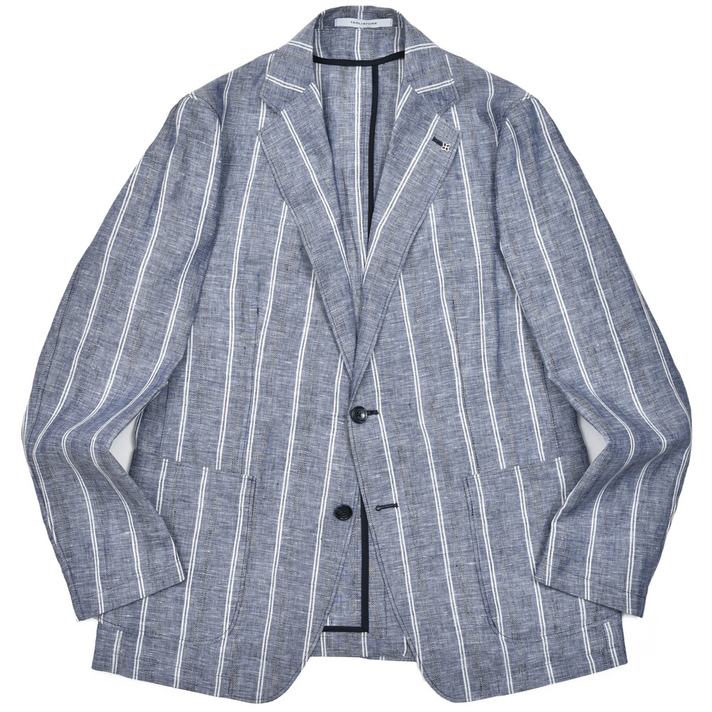 美品 タリアトーレ リネン ストレッチ ダブルブレスト ジャケット ストライプ 美品 タリアトーレ リネン ストレッチ ダブルブレスト