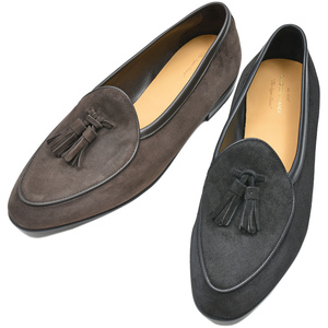 BAUDOIN & LANGE（ボードイン アンド ランジ）<br>ラムスエードタッセルローファー SAGAN TASSEL LOFER SUEDE（レザーソール）15051002052