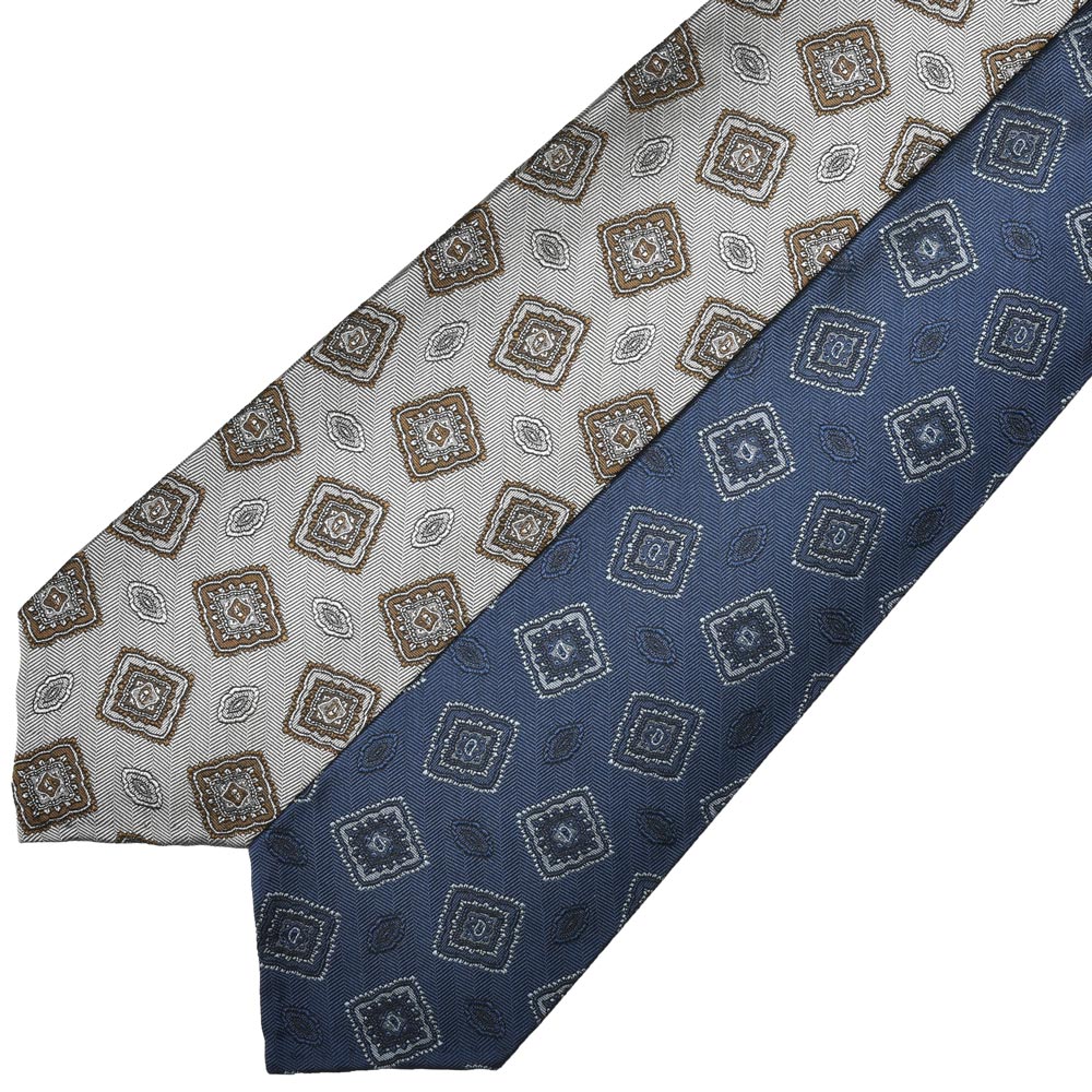 TIE YOUR TIE（タイ ユア タイ）シルクスクエアパターンタイ