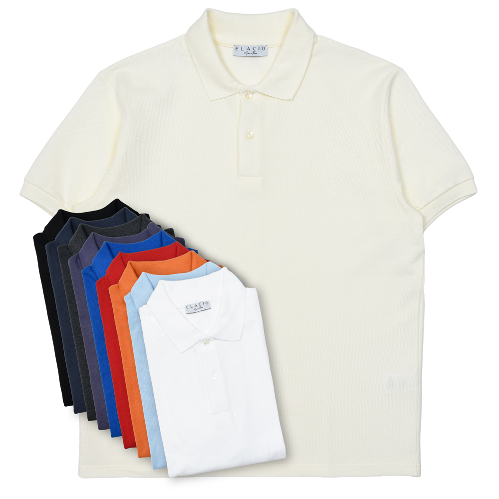 ELACIO（エラシオ）ORGEオルジュ コットン鹿の子S/Sポロ 12151000020