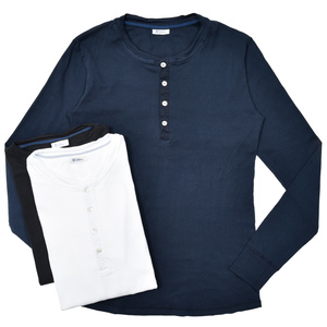 Schiesser(シーサー)<br>オーガニックコットンフライスL/Sヘンリーネックカットソー KARL-HEINZ 12052000113