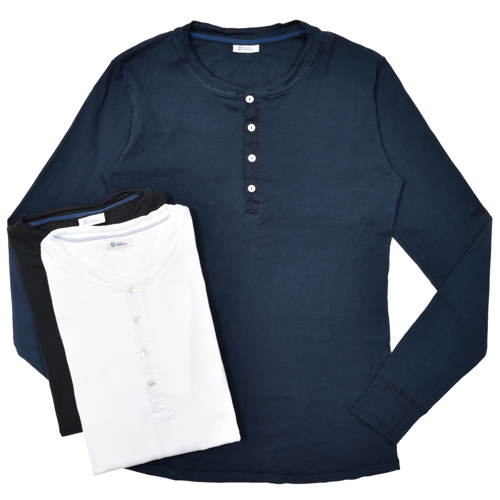 Schiesser（シーサー）オーガニックコットンフライスL/Sヘンリーネック