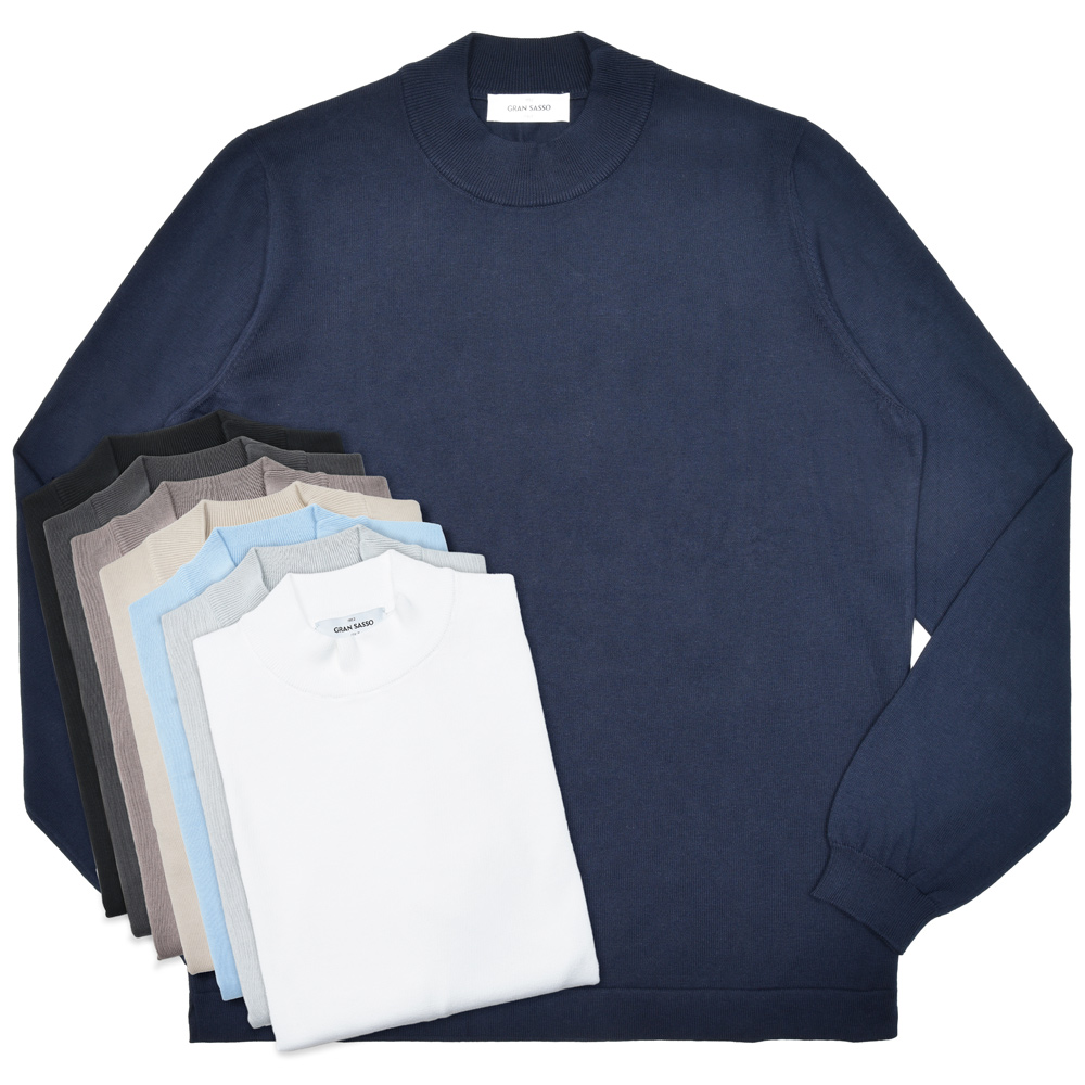 GRAN SASSO 12ゲージソフトコットンモックネックニット ブラック 楽天市場】12ゲージ ソフトコットン モックネックニットの通販