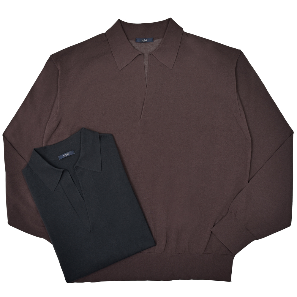 YLEVE シアーリブニットスキッパーポロ YLEVE シアーリブニットスキッパーポロ
