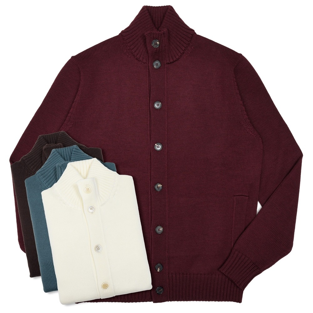 ZANONE ザノーネ 5ゲージウール スタンドカラーニットカーディガン ZANONE（ザノーネ）5ゲージウールスタンドカラーニットカーディガン