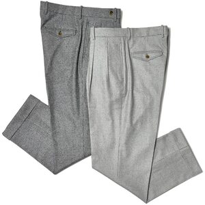 BERWICH(ベルウィッチ)<br>ARDBEGアードベッグ ウールサキソニーハウンドトゥース2プリーツリラックステーパードパンツ BE242UAARDBEGAN4326 13056000039