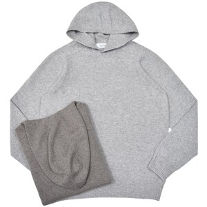 GRAN SASSO(グランサッソ)<br>セミミドルゲージスーパージーロンラムズウールプルオーバーニットフーディー 24122/25024 16052011035