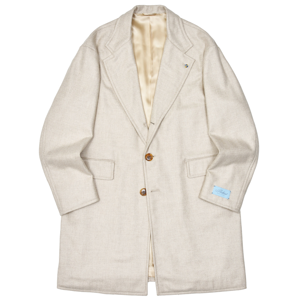 未使用級　ジーステージ　ダブル　チェスターコート　ヘリンボーン　ベルト　46 未使用級 ジーステージ ダブル チェスターコート ヘリンボーン