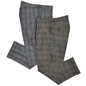 BERWICH(ベルウィッチ)<br>SCOTCHスコッチ ナチュラルストレッチサキソニーオーバーチェック2インプリーツクロップドパンツ MZ1875 13052011039