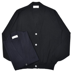 極美品✨LARDINI リネンコットン XLサイズ ニットカーディガン ネイビー 極美品✨LARDINI リネンコットン XLサイズ ニットカーディガン