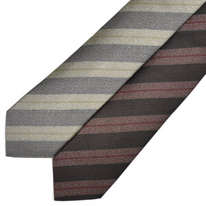 Atto Vannucci BEAMS セッテピエゲ シルク ブラウンストライプ Atto Vannucci BEAMS セッテピエゲ シルク ブラウンストライプ