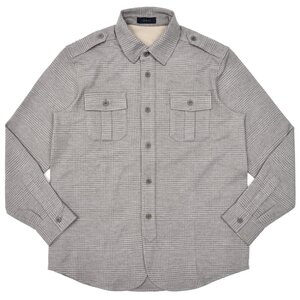 SEASE(シーズ)<br>FELPA GENERALE ウールフランネルジャージグレンチェックオーバーシャツ SE252UACWP033TJ229 11056000039