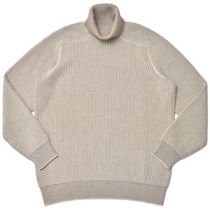 SEASE(シーズ)<br>DINGHY ROLL ミドルゲージカシミアイングリッシュリブタートルネックニット SE242UACKT030XG027 16056001039