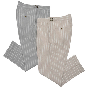 BERWICH(ベルウィッチ)<br>SCOTCHスコッチ リネンレーヨンストライプ2インプリーツクロップドパンツ BE261UASCOTCHGT1235 13065001039