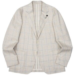 LARDINI(ラルディーニ)<br>ROMAローマ コットンリネンライトツィードオーバーチェック2Bジャケット 6116-A6202Q6512 17065004109