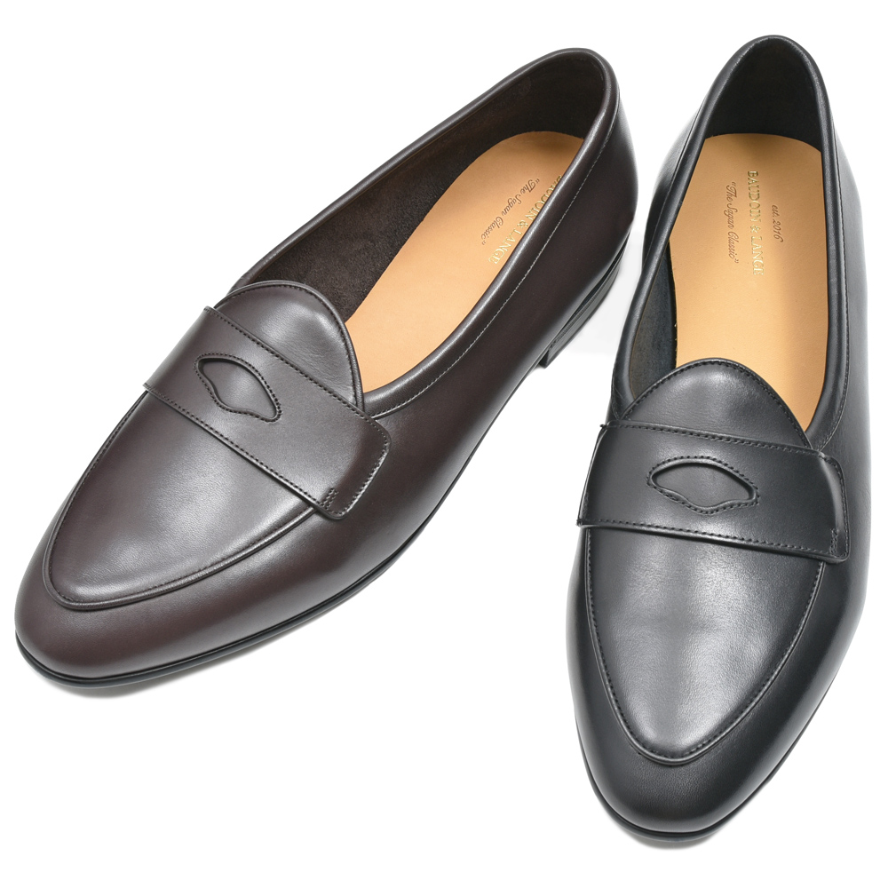 ※専用！イングランド製！オイルドレザー＆玉虫色ライナー！GIORDANO襟付き BAUDOIN & LANGE（ボードイン アンド ランジ）カーフレザーペニー