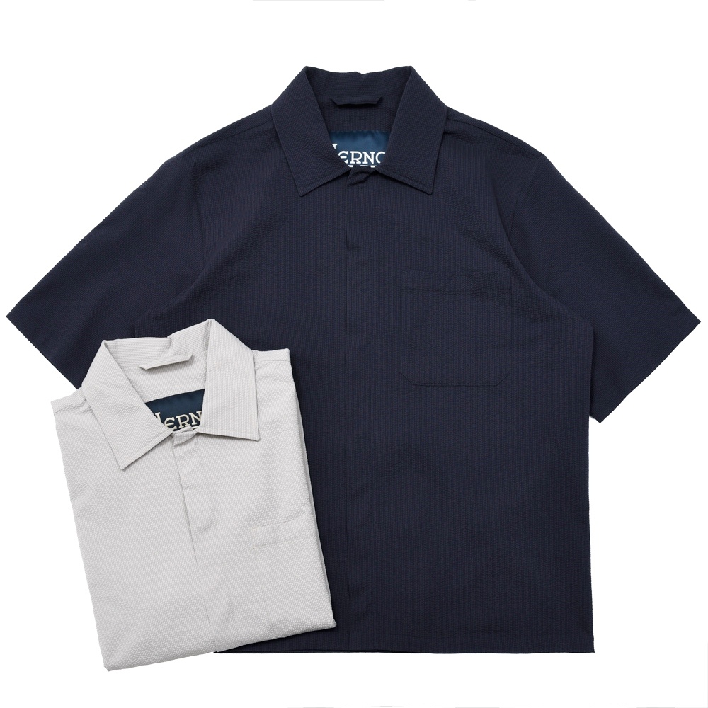 HERNO（ヘルノ）テックシアサッカーS/Sシャツ CM00012U-12684