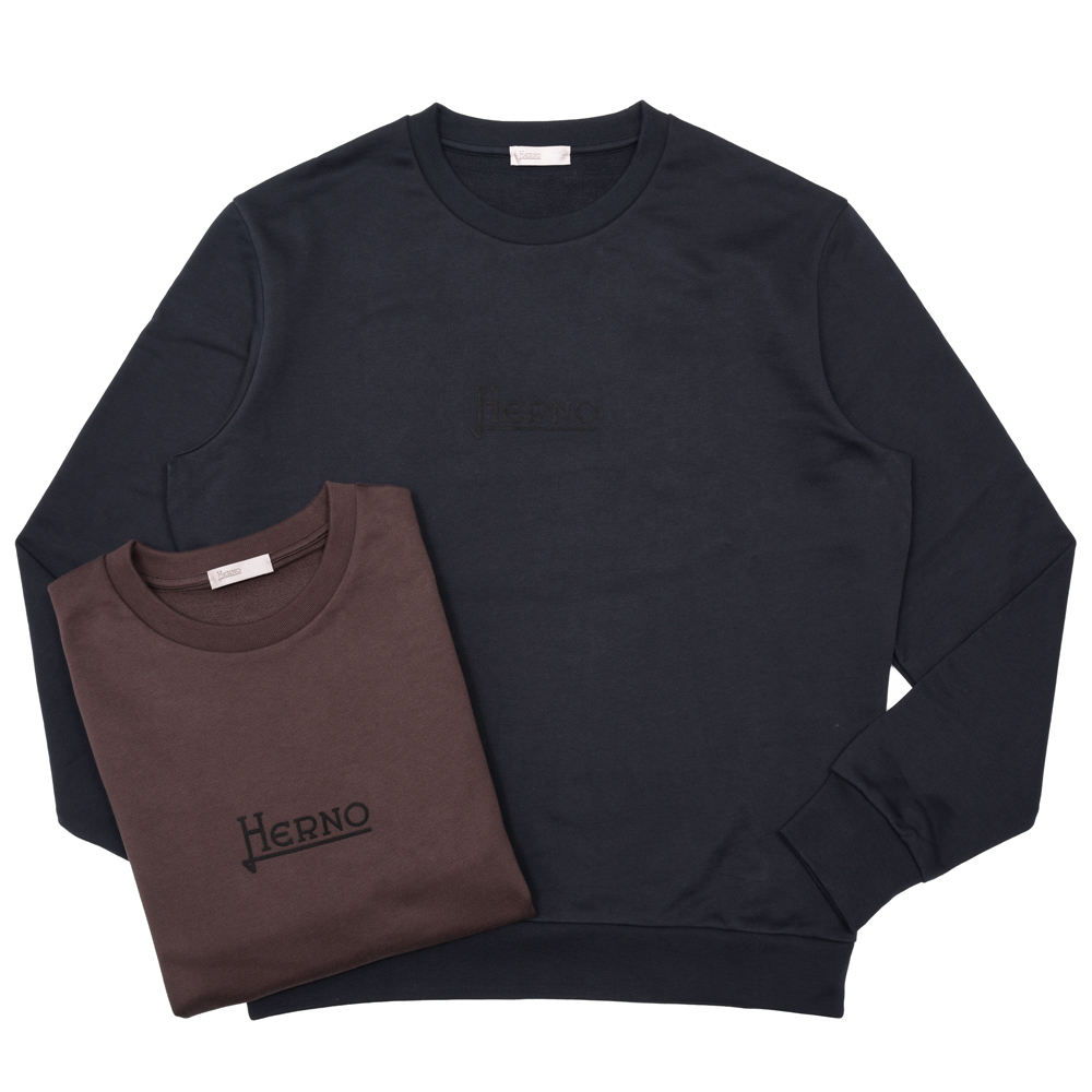 HERNO（ヘルノ）RESORTリゾート コットンクルーネックロゴスウェット
