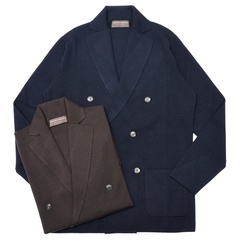 FILIPPO DE LAURENTIIS コットンミラノリブニットジャケット FILIPPO DE LAURENTIIS（フィリッポ デ ローレンティス）ウール